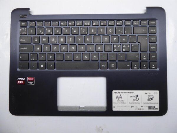 Asus R417B Gehäuse Oberteil Nordic Layout Top Case 13N1-17A0801 #4525