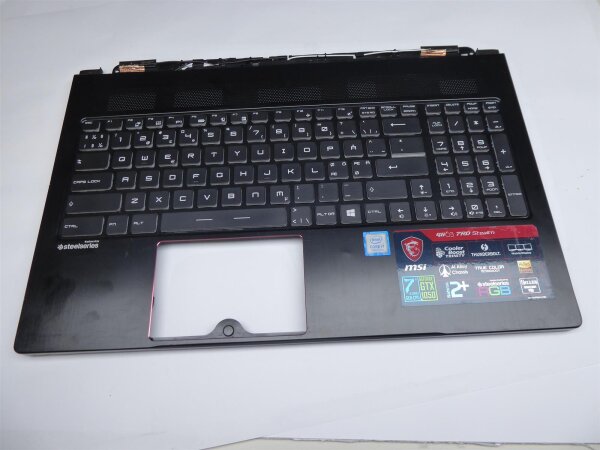 MSI GS63 7RD Gehäuse Oberteil + Keyboard nordic Layout!! E2P-6K1C216-Y31 #4840