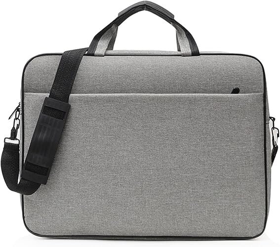 Laptop Tasche 15,6 Zoll Stoßfest mit Trageriemen grau