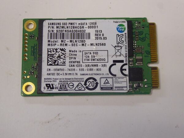 128GB mSATA Notebook SSD Festplatte PM871 Samsung