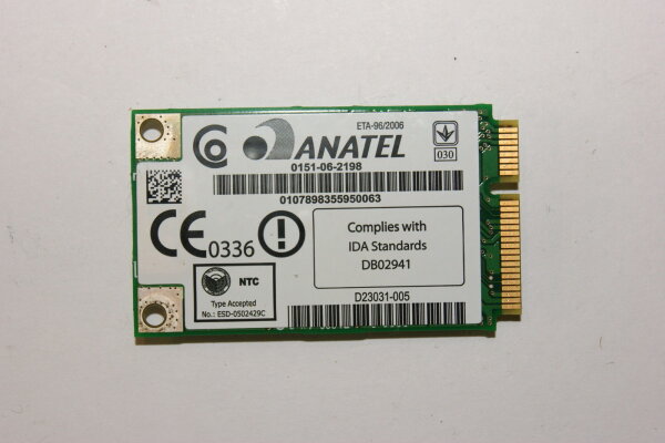 Dell XPS M1530 ANATEL WM3945ABG  Wifi WLAN Karte D23031-005 #2425