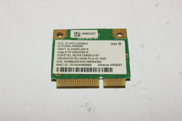 P/B EasyNote LJ61 SB741NCD-KBYF0 WLAN Karte AR5B93 M99E3EZ7   #2287