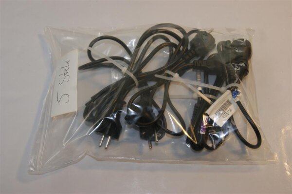 Hochwertiges Kaltgerätekabel 3-polig verschiedene Längen 5er Pack