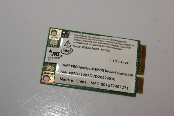 Sony Vaio PCG-8113M WLAN WIFI Karte Card WM3945ABG #3437