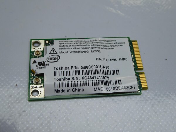 Toshiba Tecra S4 WLAN Karte Wifi Card WM3945ABG #3866