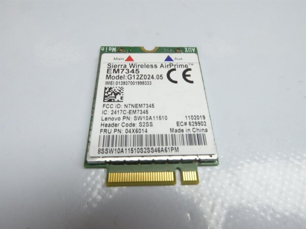 Lenovo Thinkpad X1 Carbon Sierra Wireless AirPrime G12Z024.05 04X6014 #3322