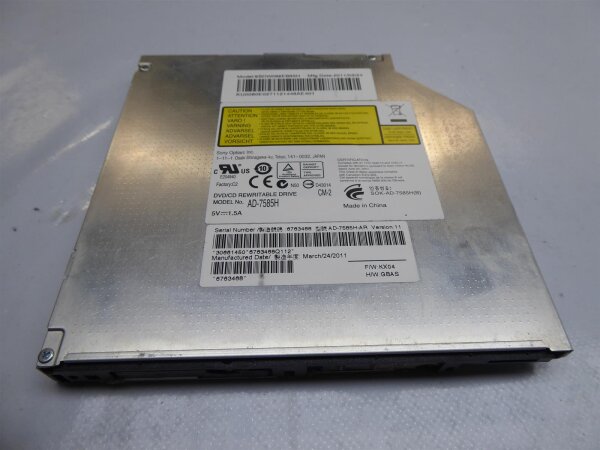 Acer Aspire 5742 PEW71 SATA DVD RW Laufwerk 12,7mm OHNE Blende AD-7585H #2509